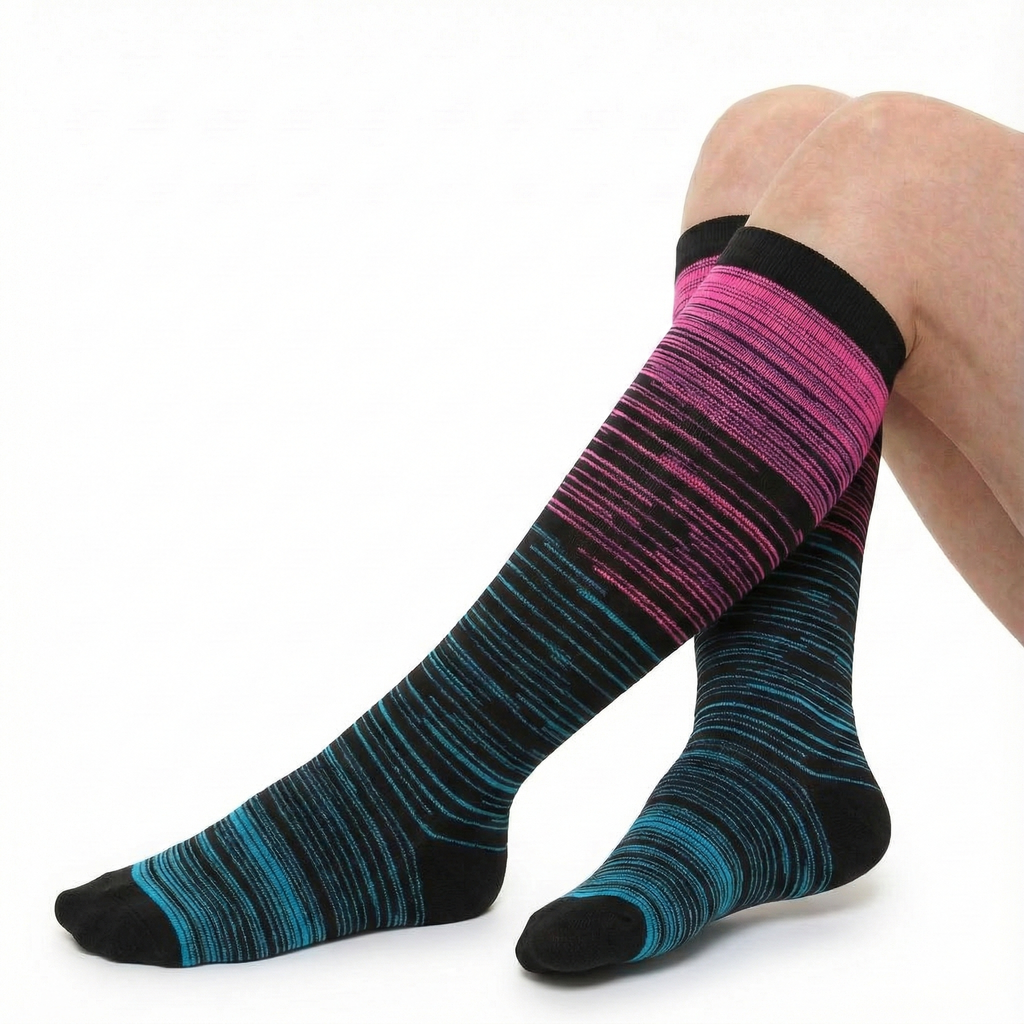 Chaussettes de compression Vitalis™ (rayées)  (15-20 mmHg) 
