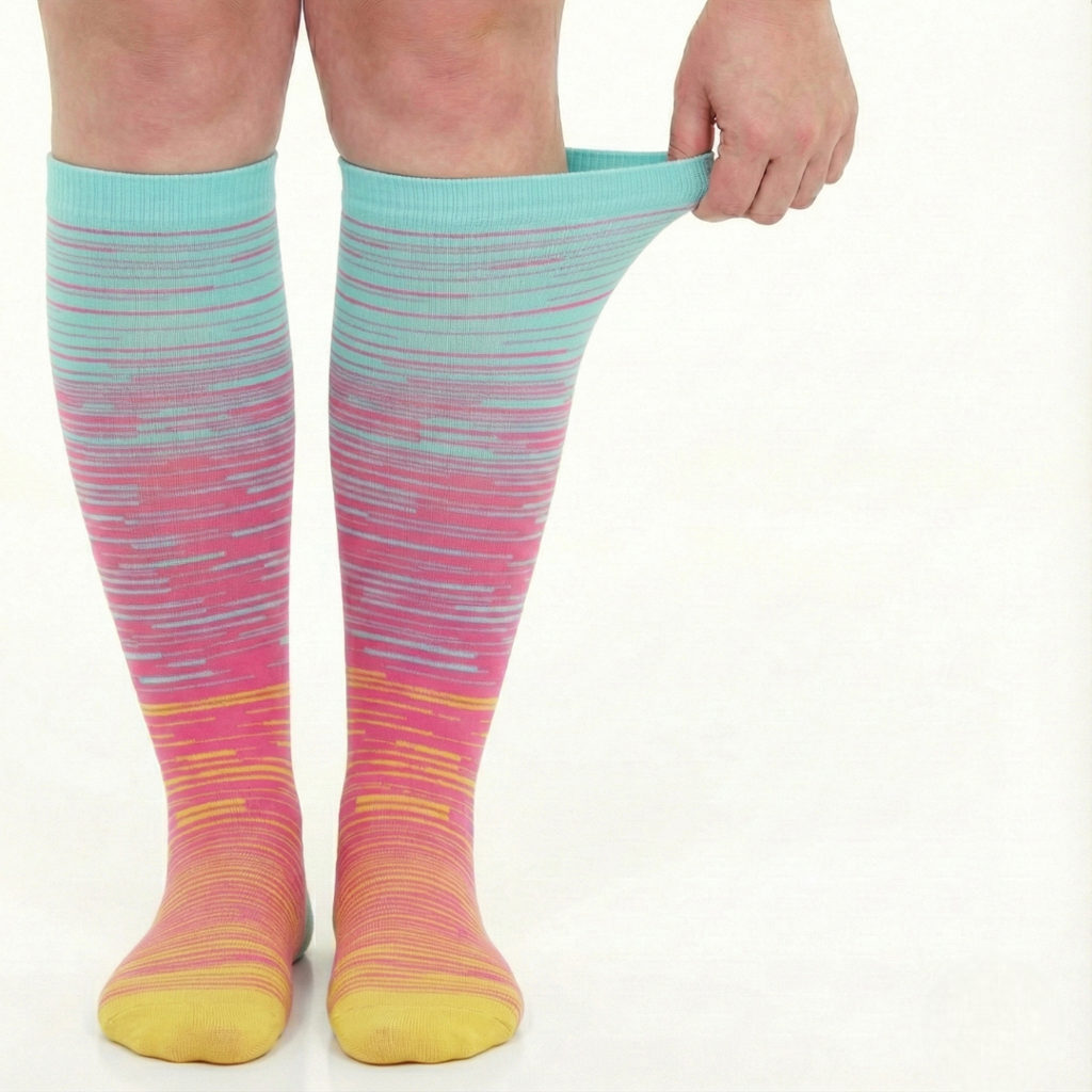 Chaussettes de compression Vitalis™ (rayées)  (15-20 mmHg) 