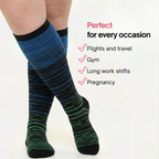 Chaussettes de compression Vitalis™ (rayées)  (15-20 mmHg) 