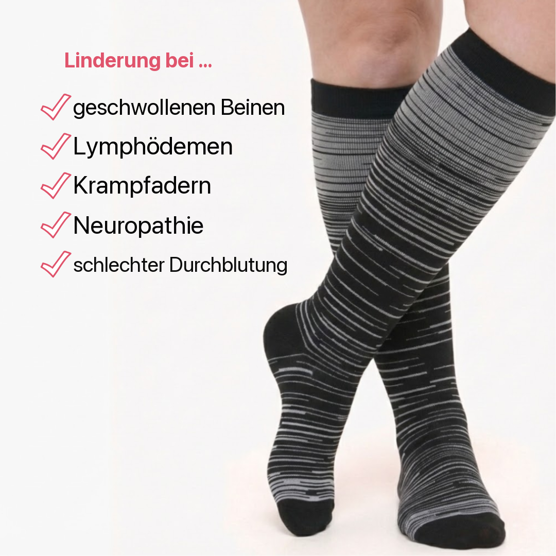Vitalis™ Kompressionsstrümpfe (gestreift) (15-20 mmHg)